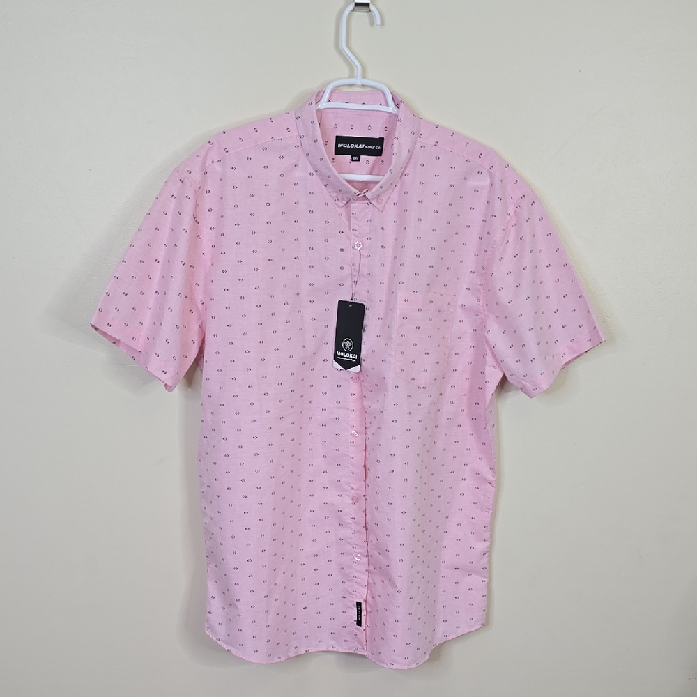New MOLOKAI Surf Co. Pink  Short Sleeve Shirt 2XL